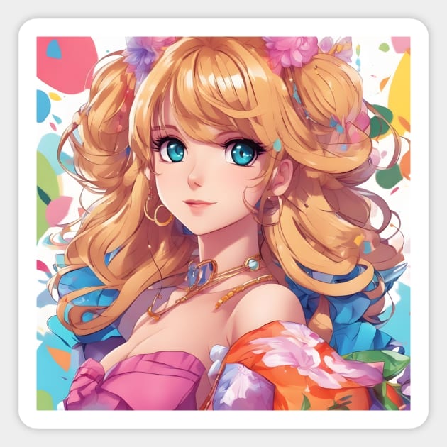 All American Blonde Country Girl Magnet by animegirlnft